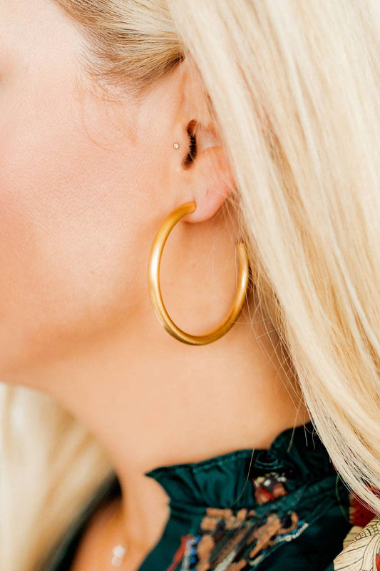 Stacy Earrings- Gold Hoop