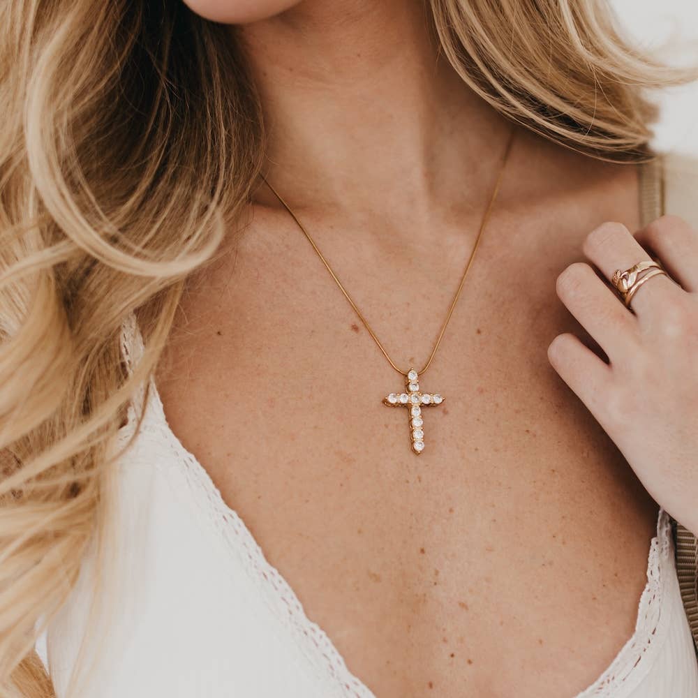 Gold Diamond Cross Necklace