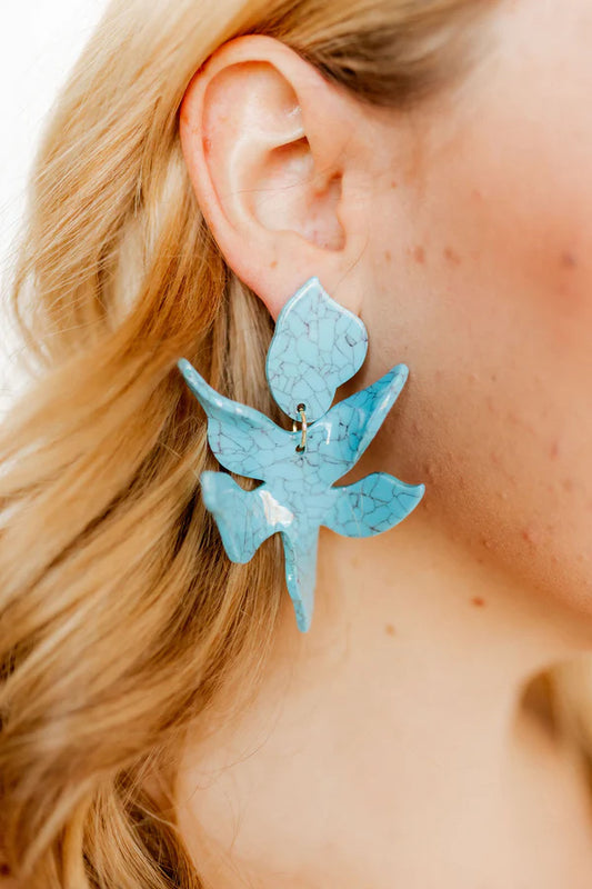 Turquoise- Flora Statement Earrings