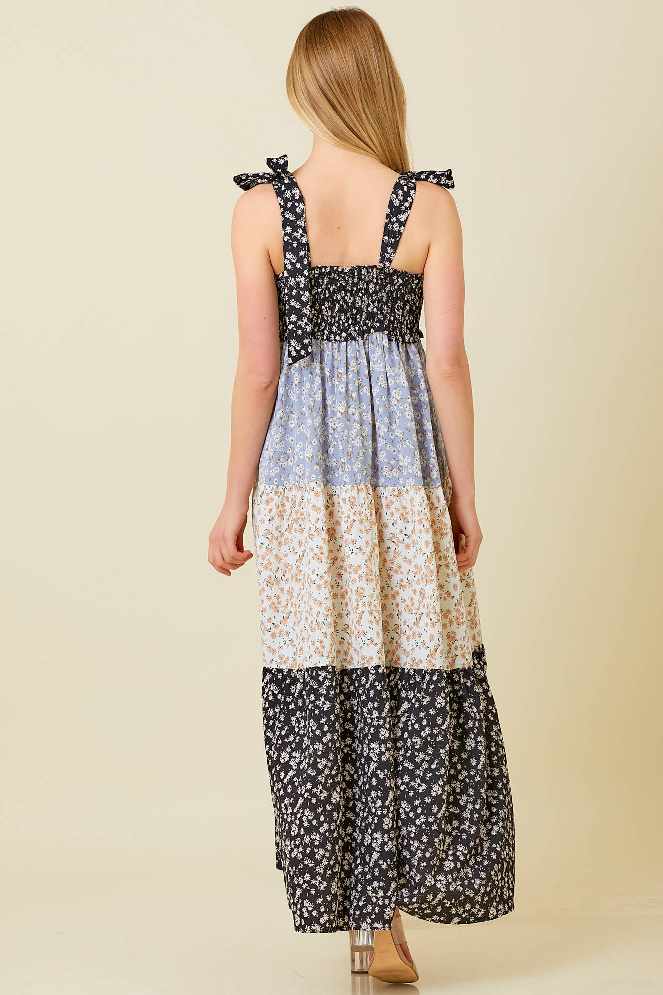 Mix Smocked Maxi Dress (S-3XL)