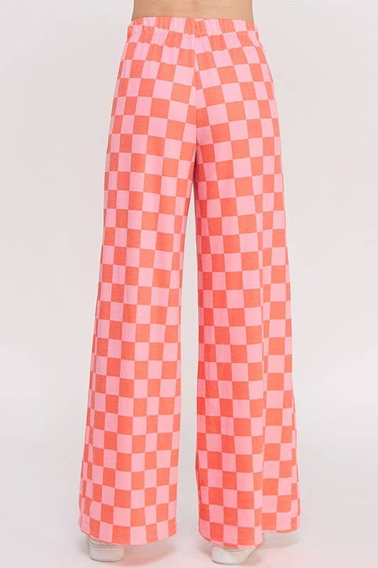 Checkered Pants- Pink and Red (S-3XL)
