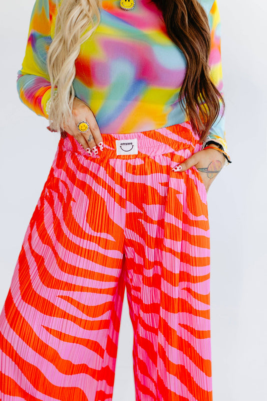 Zebra Plissé Pants (S-3X)