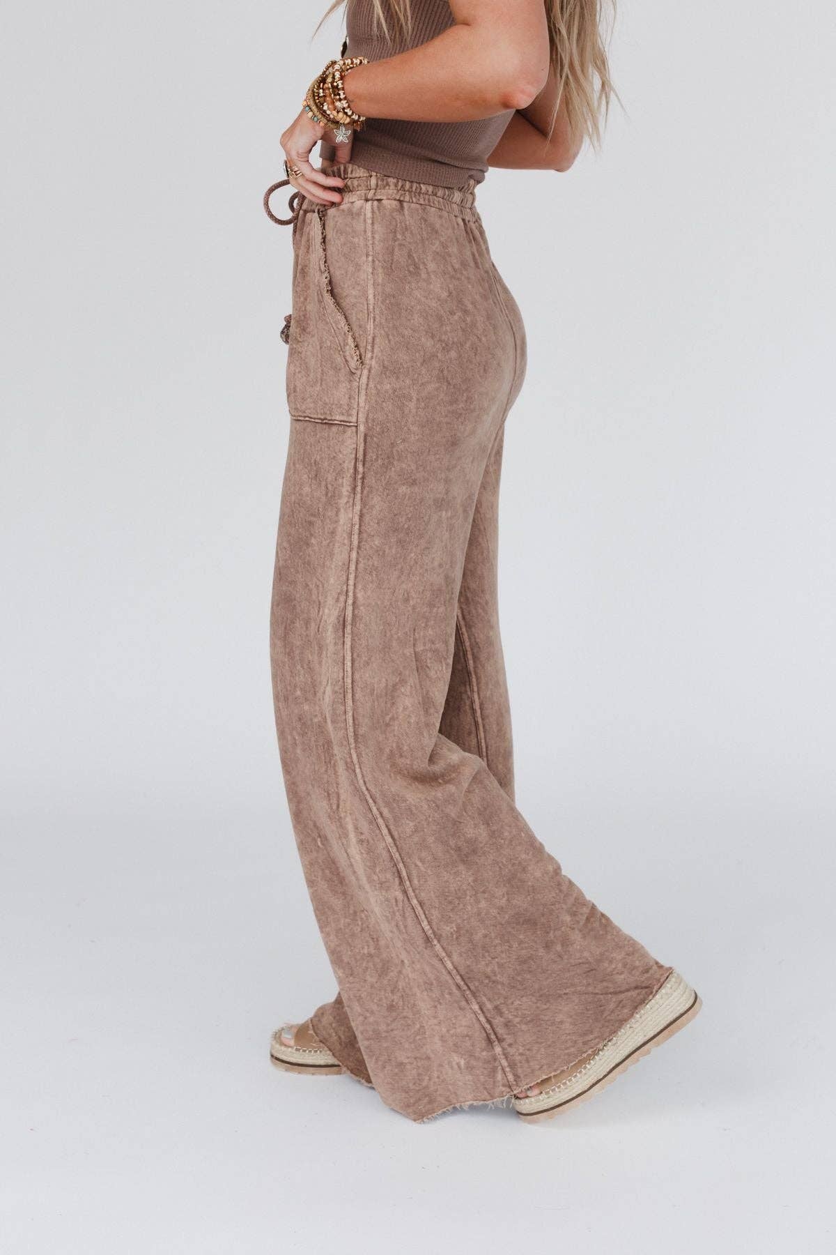 Robin Wide Leg Pant - Mocha (S-XL)