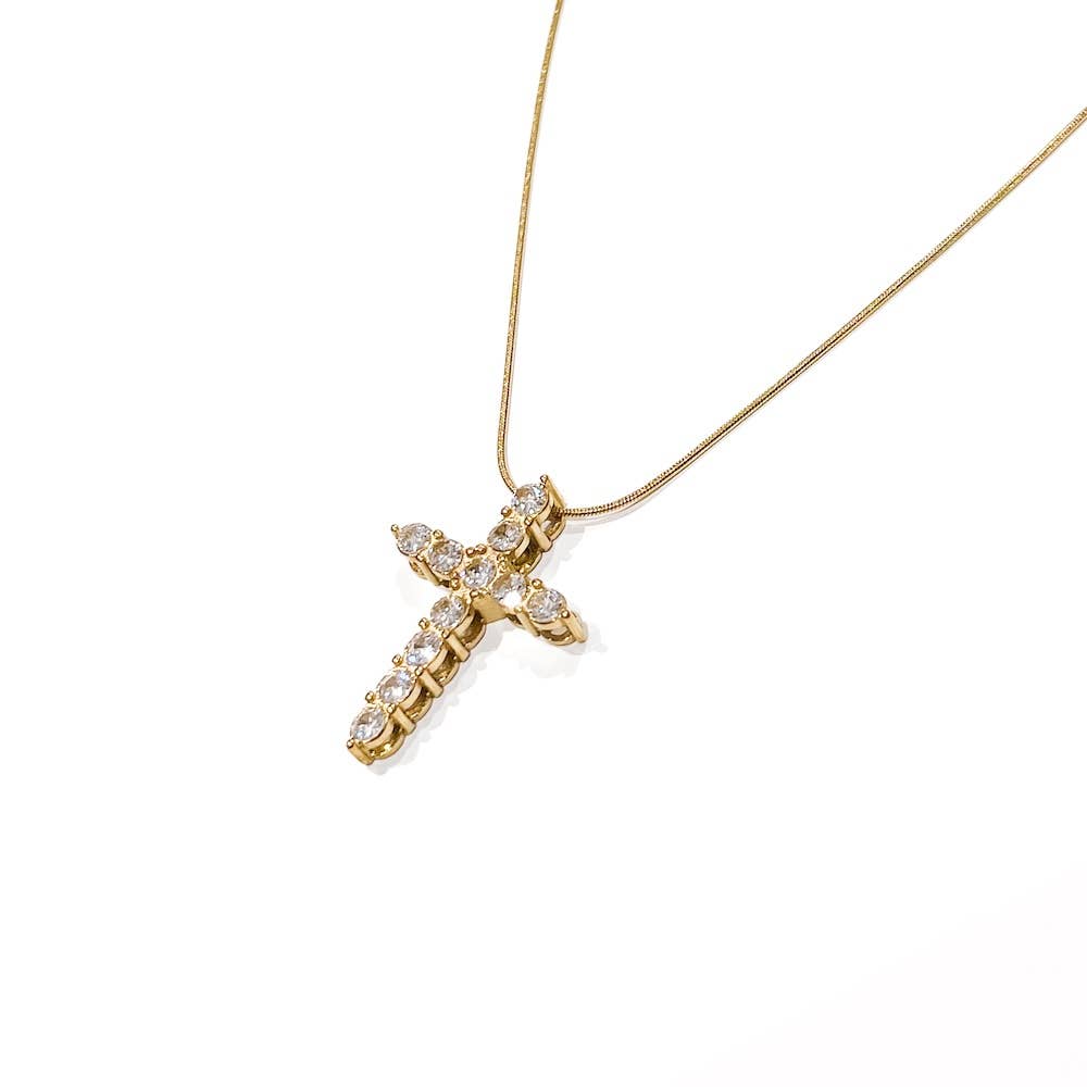 Gold Diamond Cross Necklace