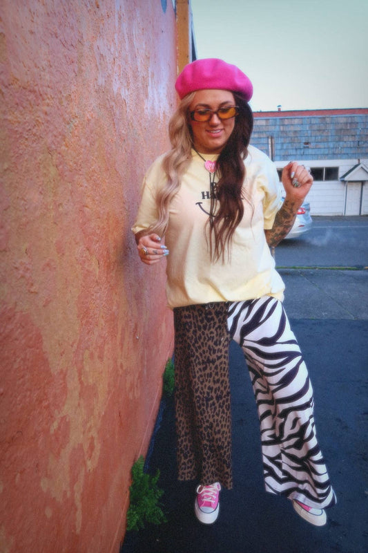 Animal Style- Half & Half Cropped Pants (S-3X)