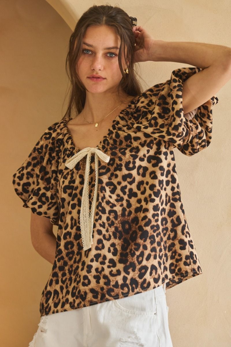 Brown Leopard- Bow (S-3XL)