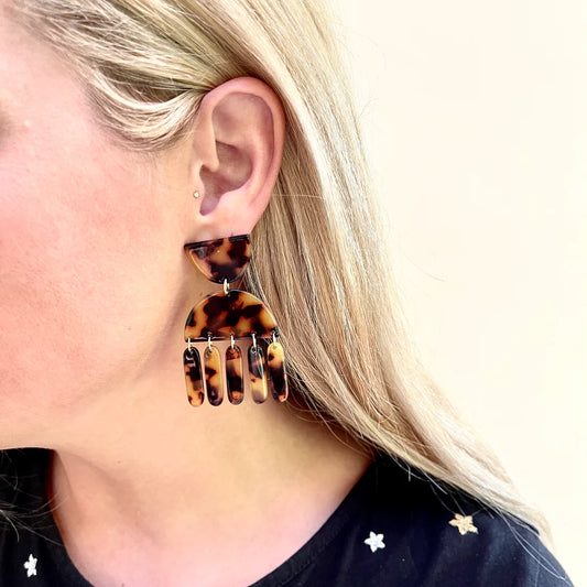 Brown Tortoise- Julia Earrings