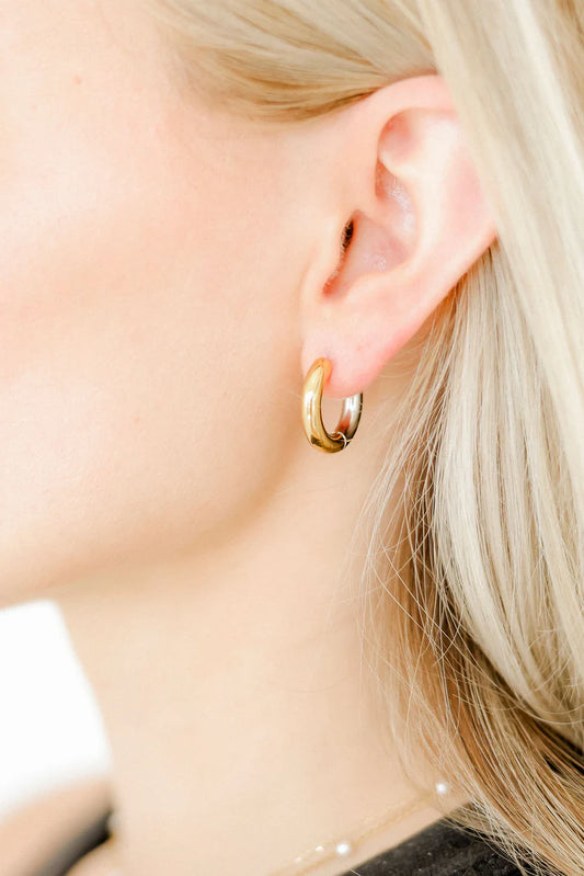 Two-Tone Scarlett Hoop- Huggie Earrings