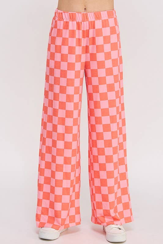 Checkered Pants- Pink and Red (S-3XL)