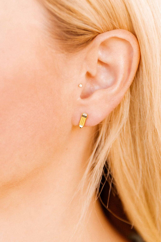 Pencil- Screwback Stud Earrings