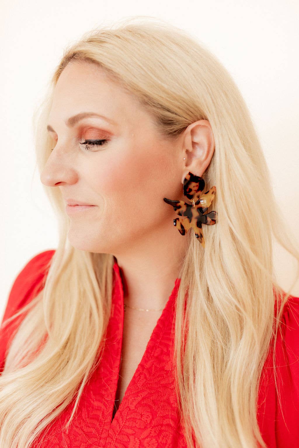 Brown Tortoise- Flora Statement Earrings