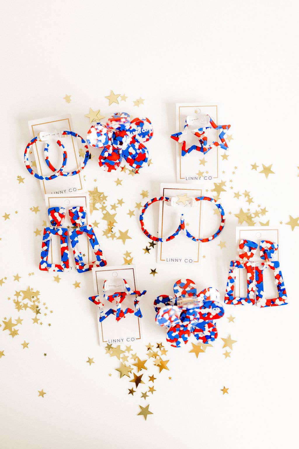 Red, White, and Blue Confetti- Kennedy Earrings