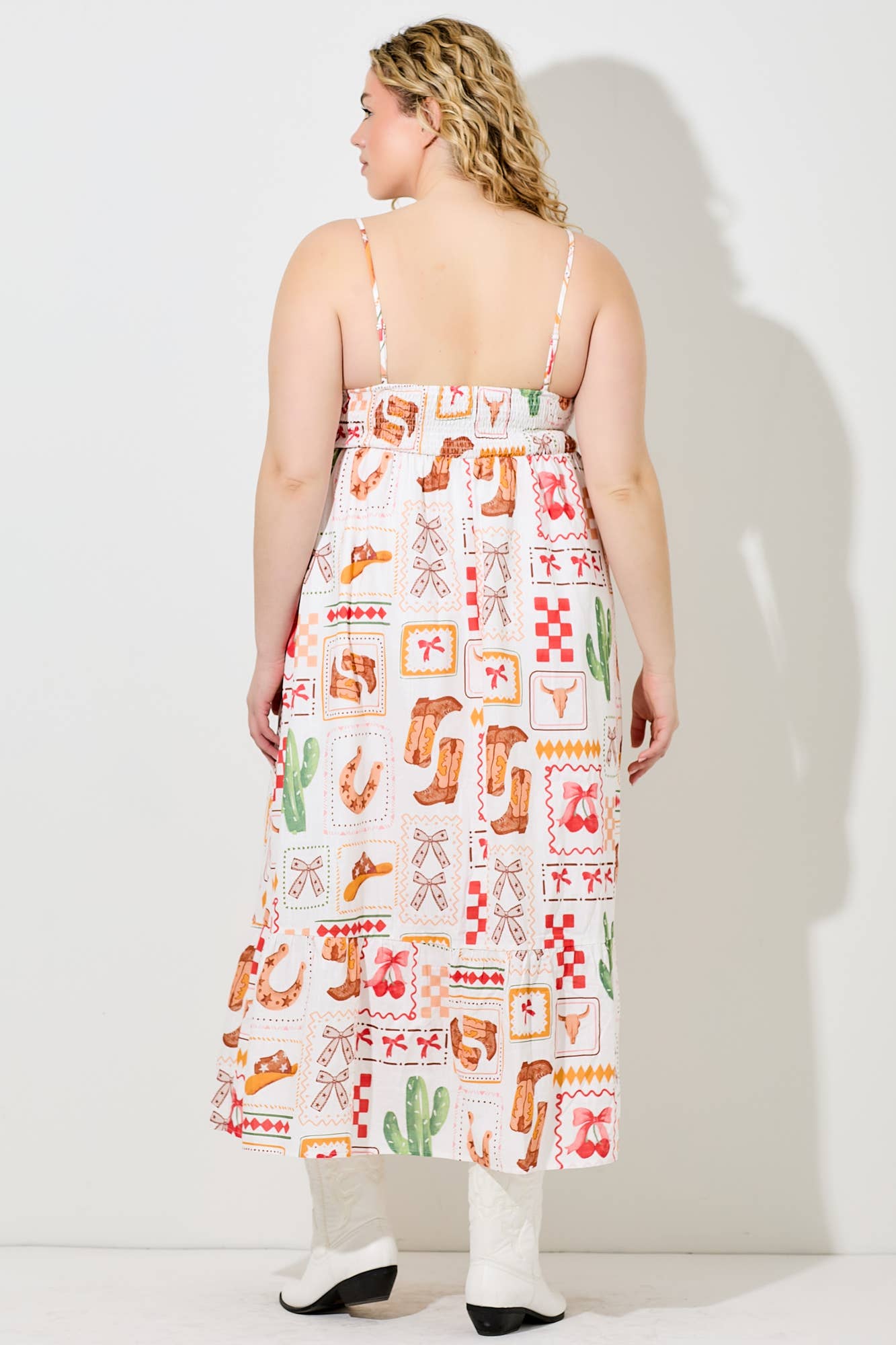 Western Print Maxi Dress (S-3X)