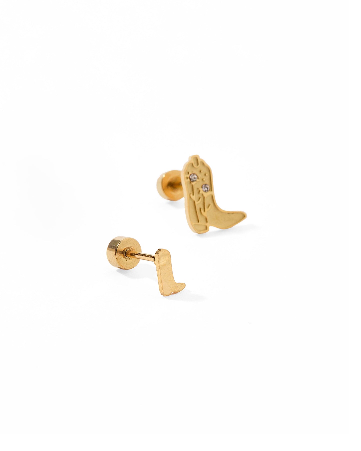 Petite Cowgirl Boot- Screwback Stud Earrings
