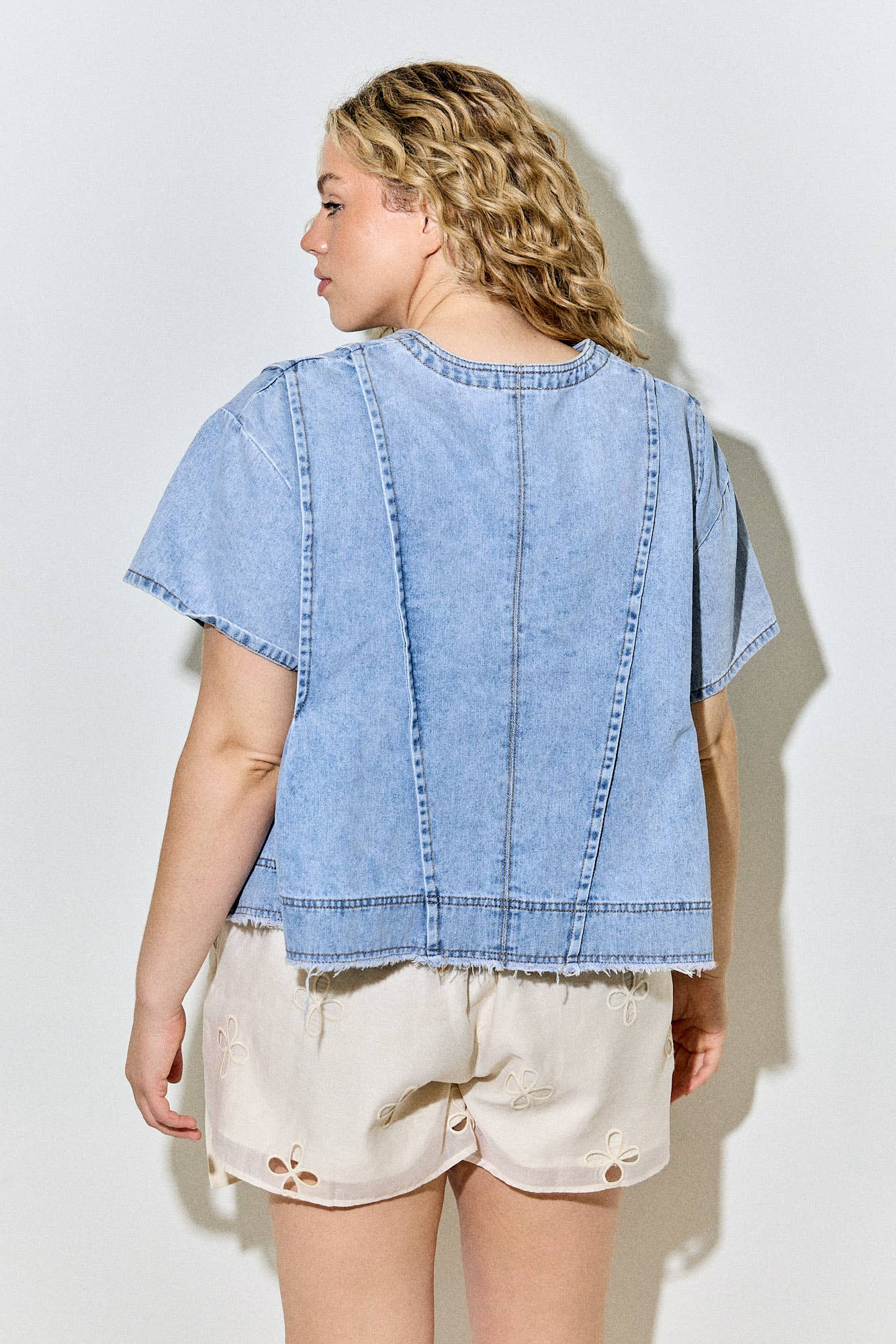 Denim Top- Light Denim (S-3XL)