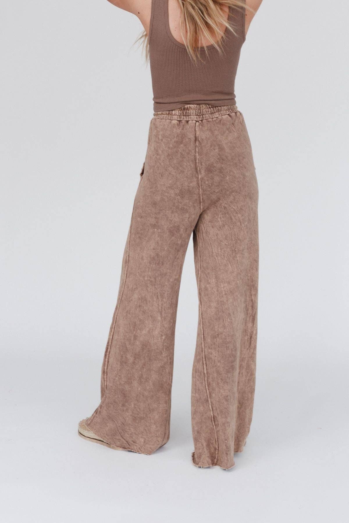 Robin Wide Leg Pant - Mocha (S-XL)