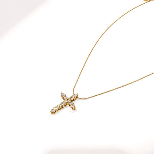 Gold Diamond Cross Necklace