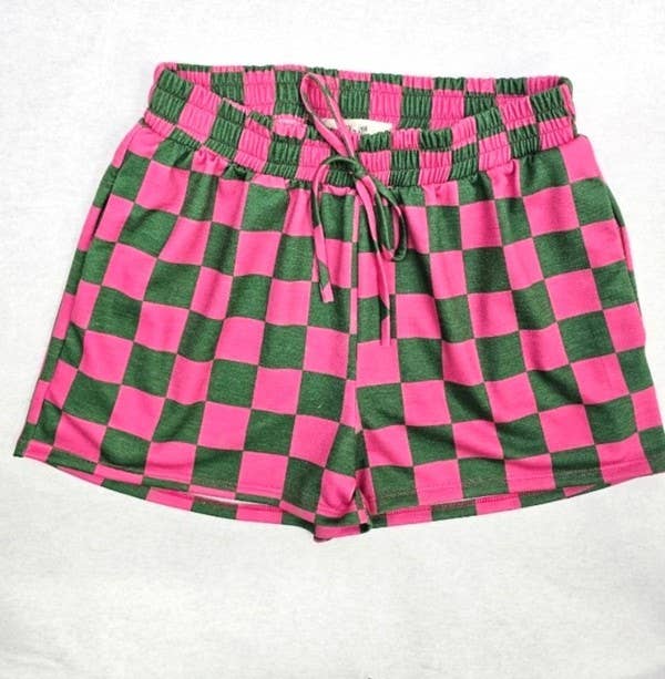 Checkered Shorts- Pink and Red (S-3XL)