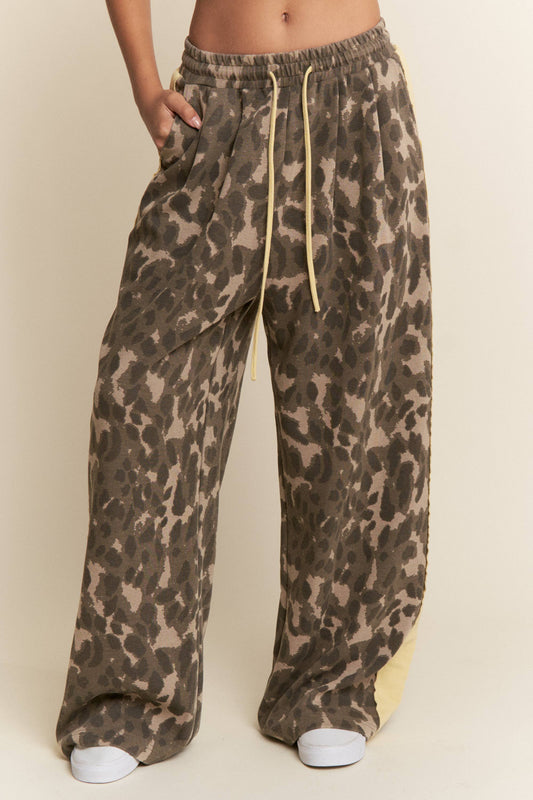 Leopard and Olive Wide Leg Pants (S-3XL)