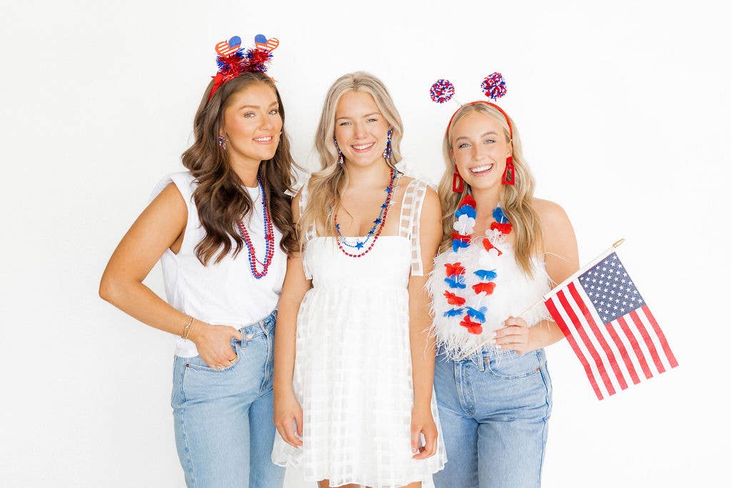 Red, White, and Blue Confetti- Kennedy Earrings
