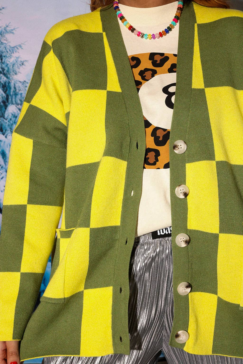 Checkmate Green Oversized Cardigan (S-3XL)