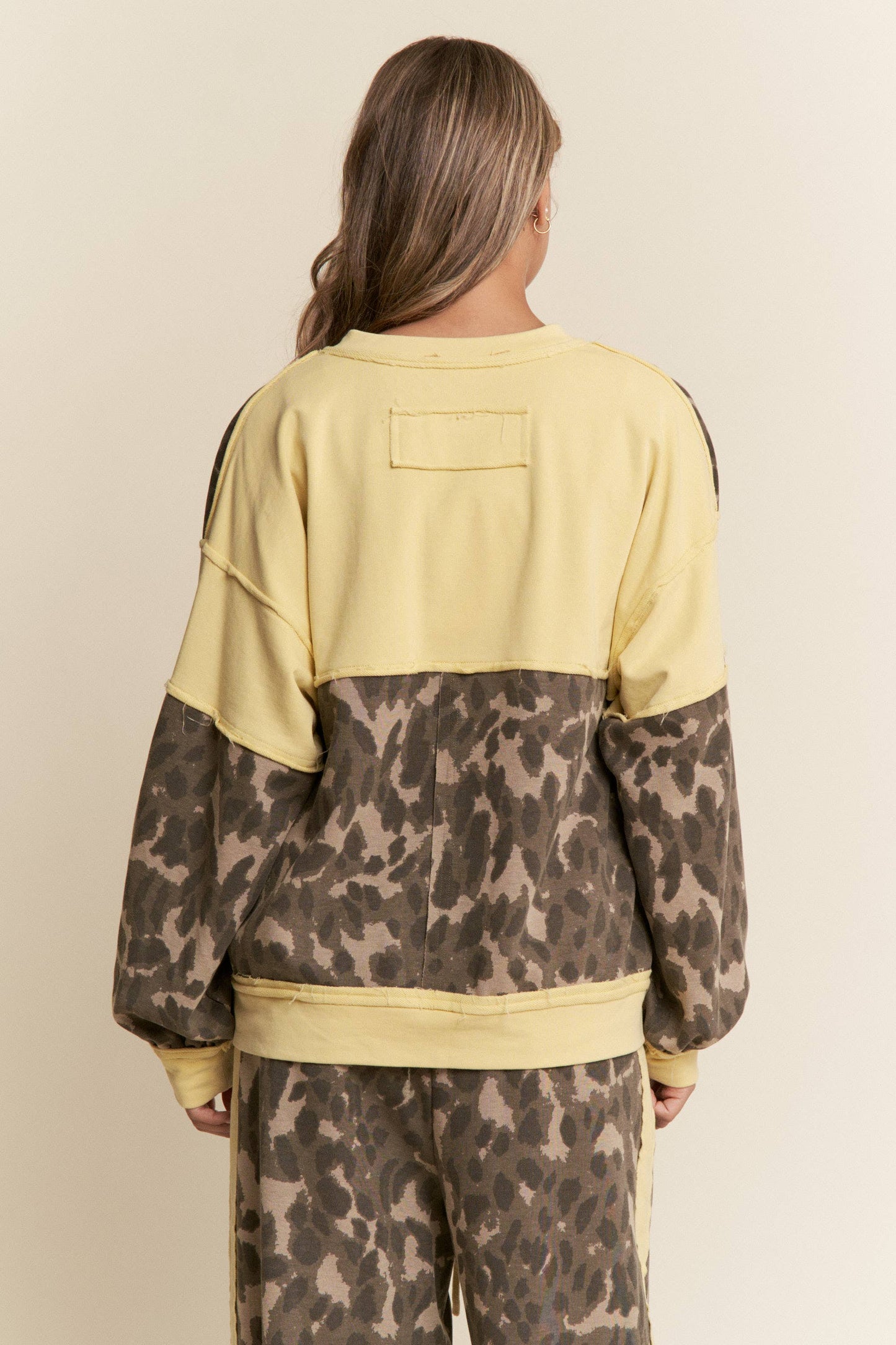 Leopard and Olive V Neck Sweater