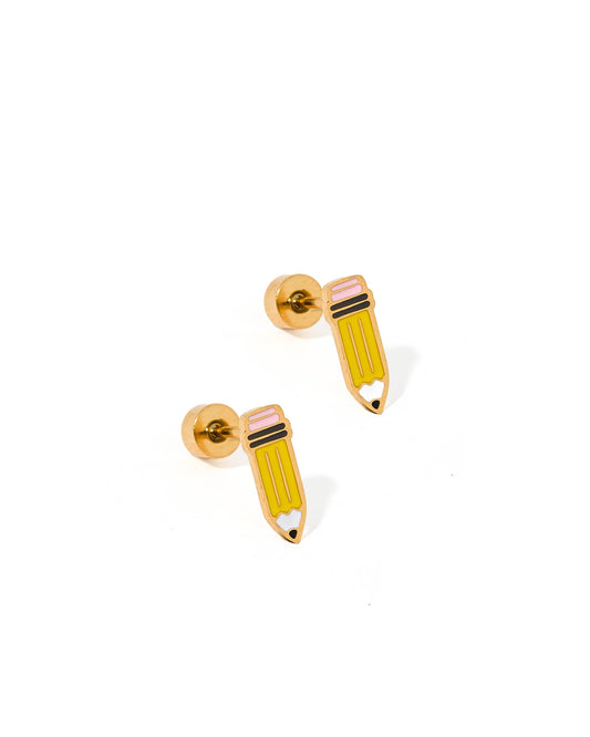 Pencil- Screwback Stud Earrings