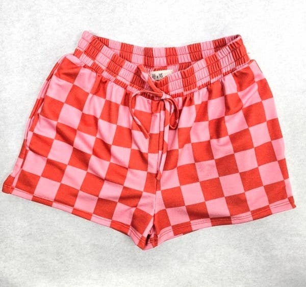 Checkered Shorts- Pink and Red (S-3XL)