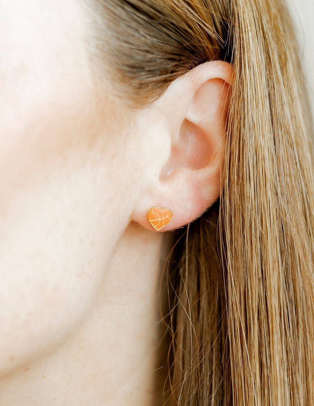 Basketball- Screwback Stud Earrings