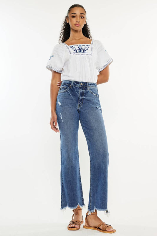 High Rise Slim Wide Leg- Kan Can