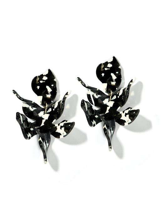 Black & White- Flora Statement Earrings