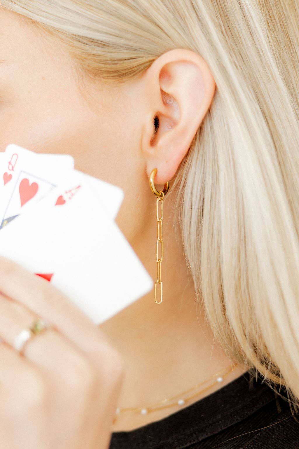 Palmer Paperclip Huggie Charm Earrings