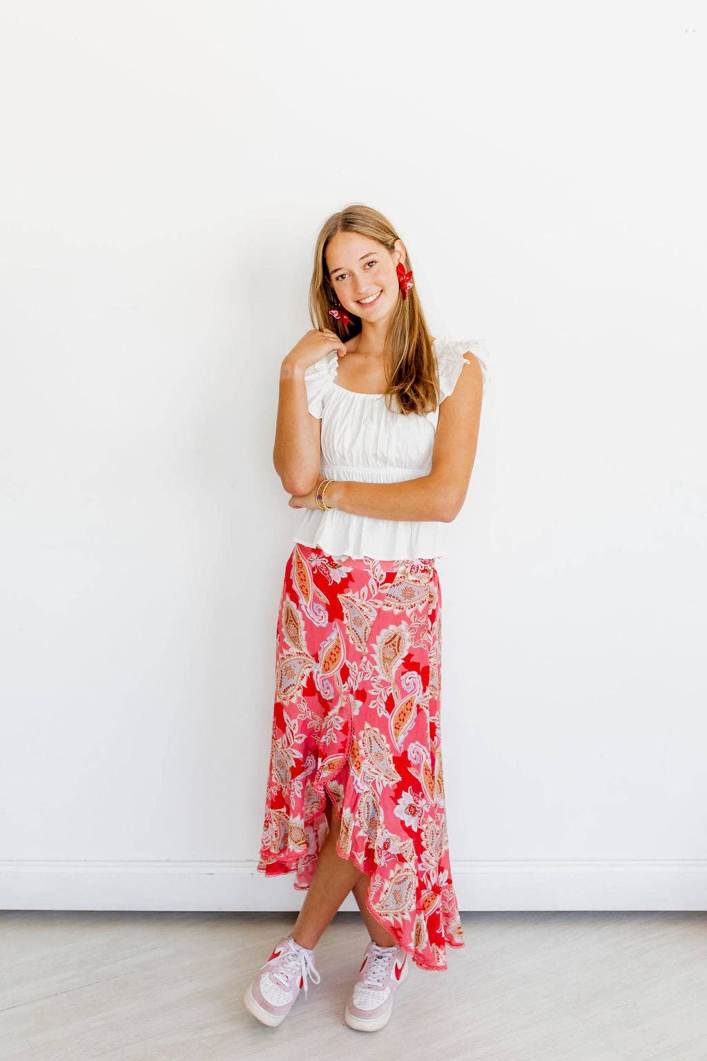 Crimson- Flora Statement Earrings