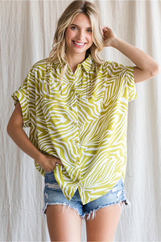 Zesty Zebra Button Up (S-3XL)