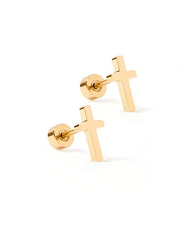Cross- Screwback Stud Earrings