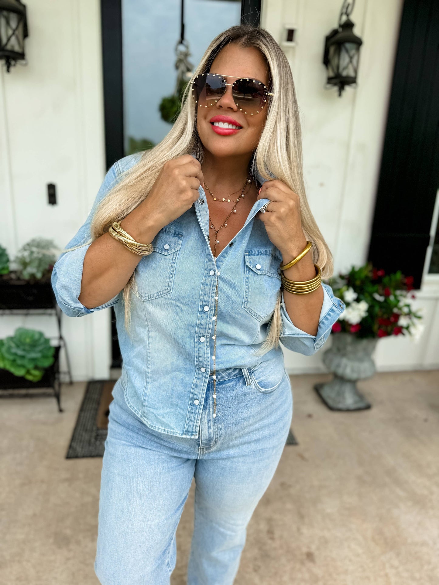 Dolly Denim Top (S-3XL)