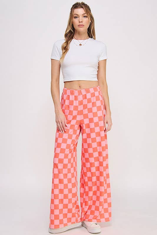 Checkered Pants- Pink and Red (S-3XL)