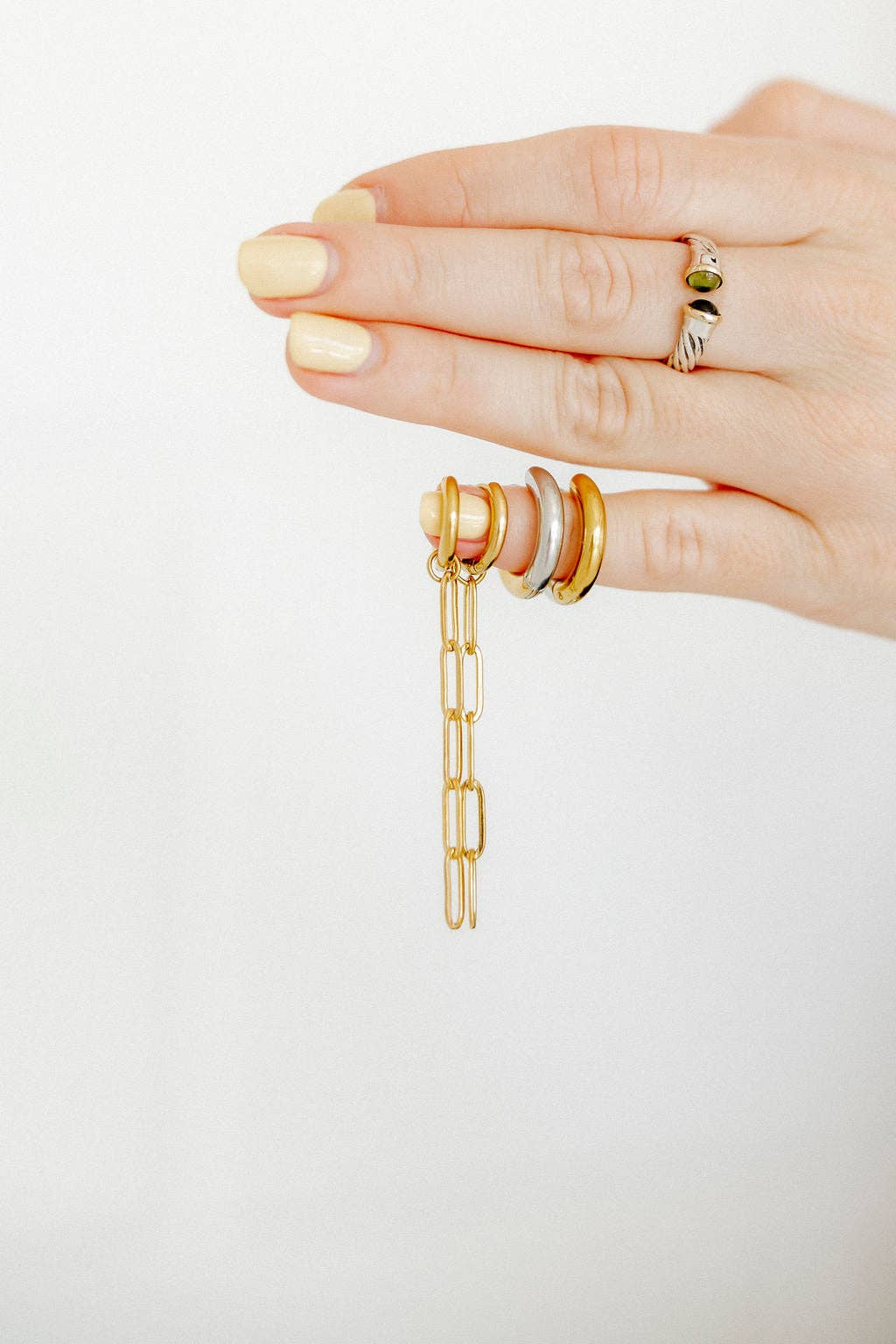 Palmer Paperclip Huggie Charm Earrings
