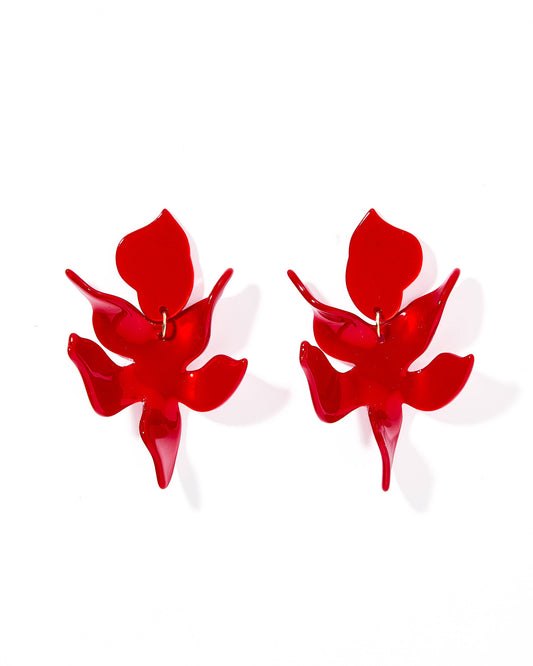 Crimson- Flora Statement Earrings
