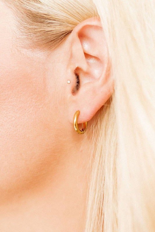 Gold Scarlett Hoop- Huggie Earrings (10mm)