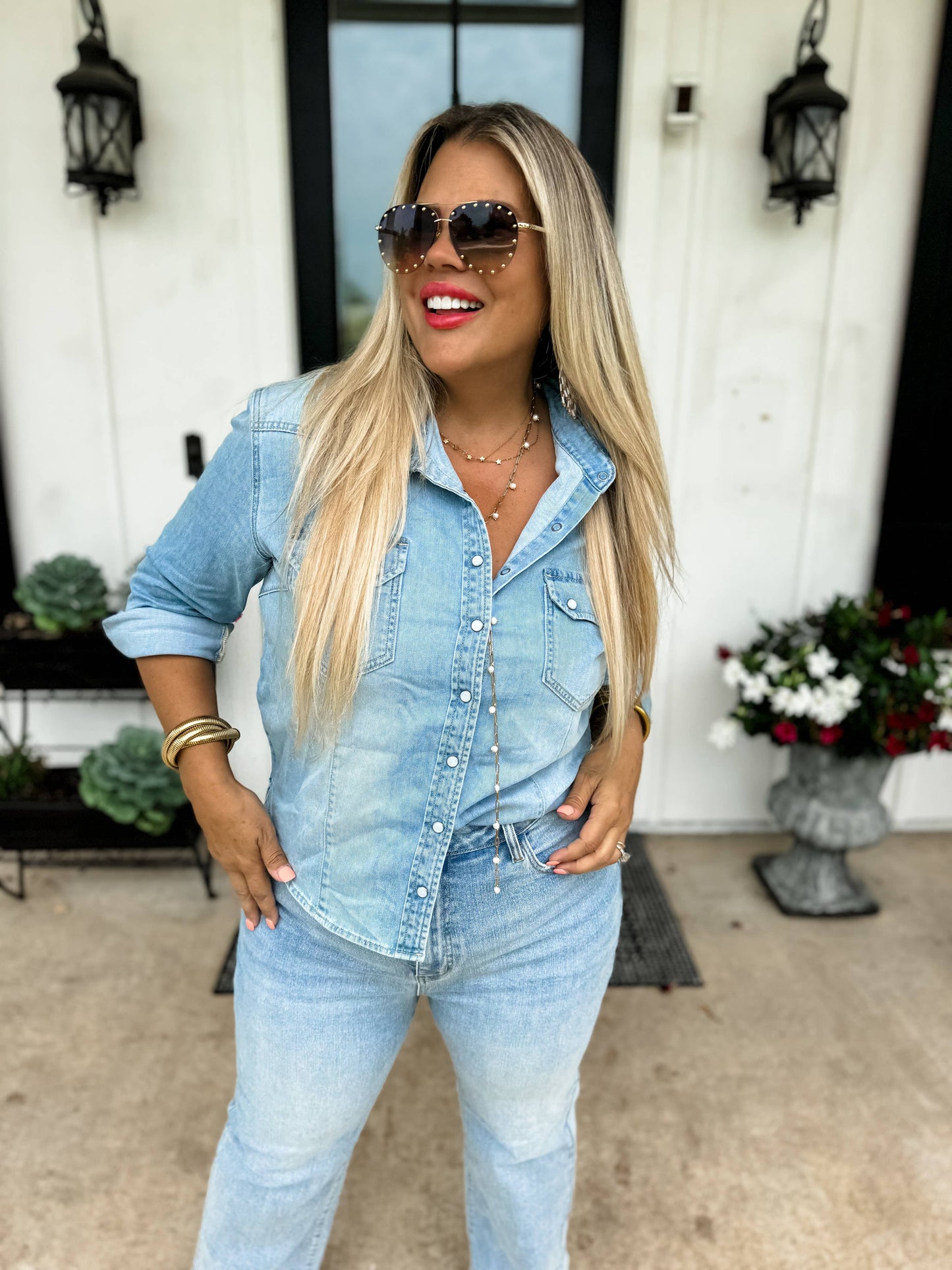 Dolly Denim Top (S-3XL)