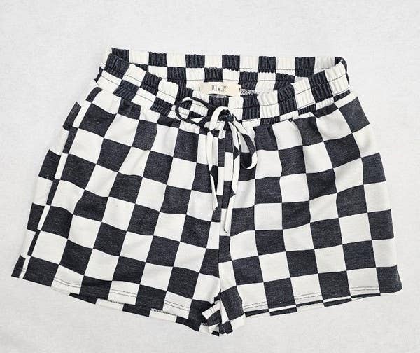 Checkered Shorts- Navy and Red (1XL-3XL)