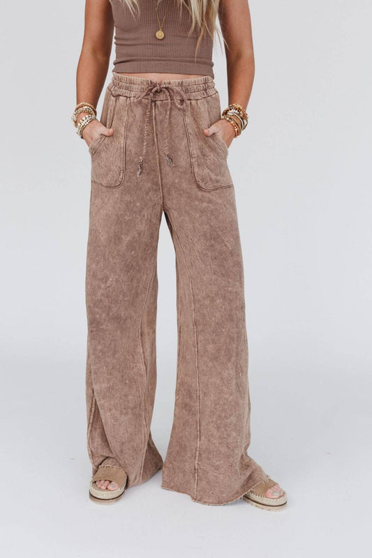 Robin Wide Leg Pant - Mocha (S-XL)