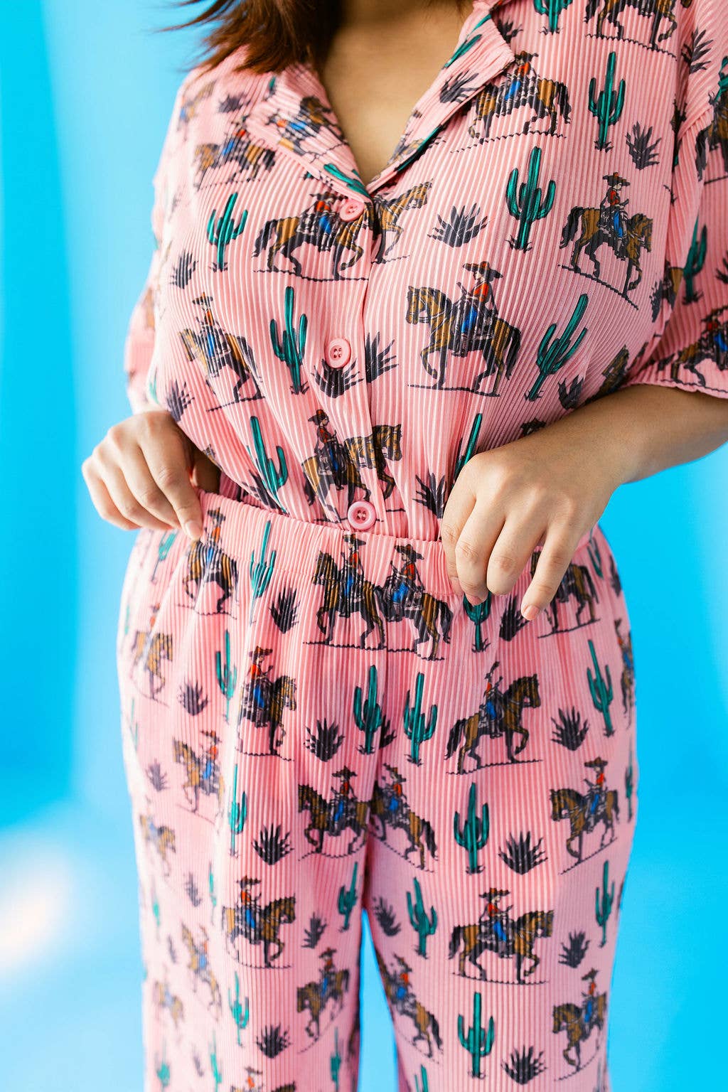 Rebel Rose Plisse Pant Set (XS-3XL)