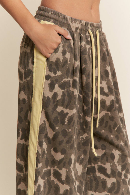 Leopard and Olive Wide Leg Pants (S-3XL)
