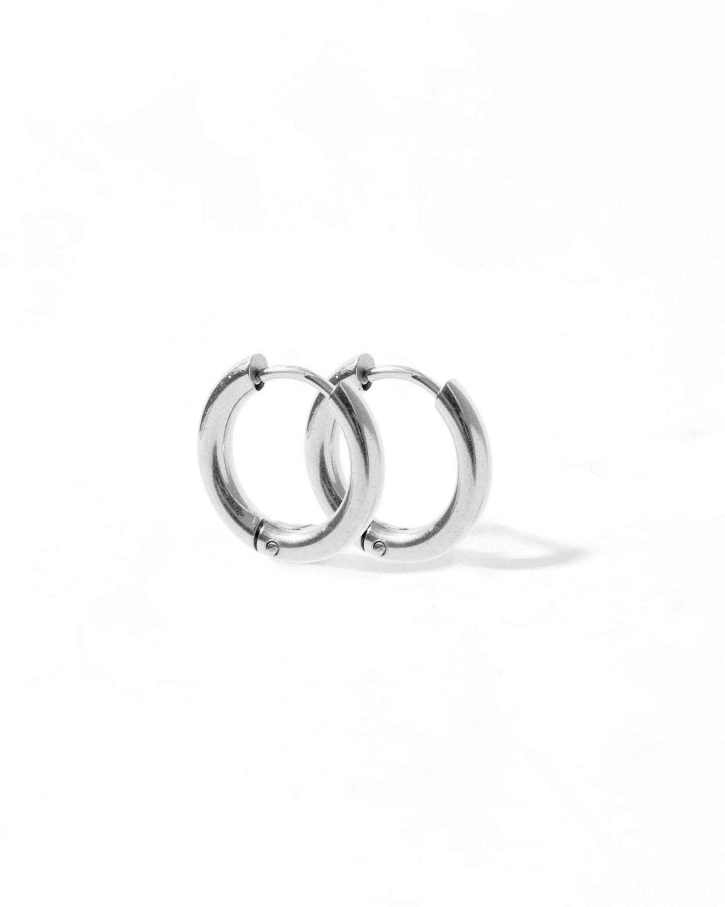 Silver Scarlett Hoop- Huggie Earrings (10mm)