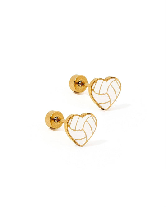 Volleyball- Screwback Stud Earrings