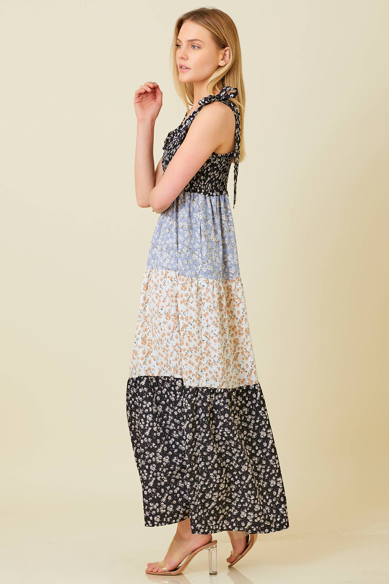 Mix Smocked Maxi Dress (S-3XL)