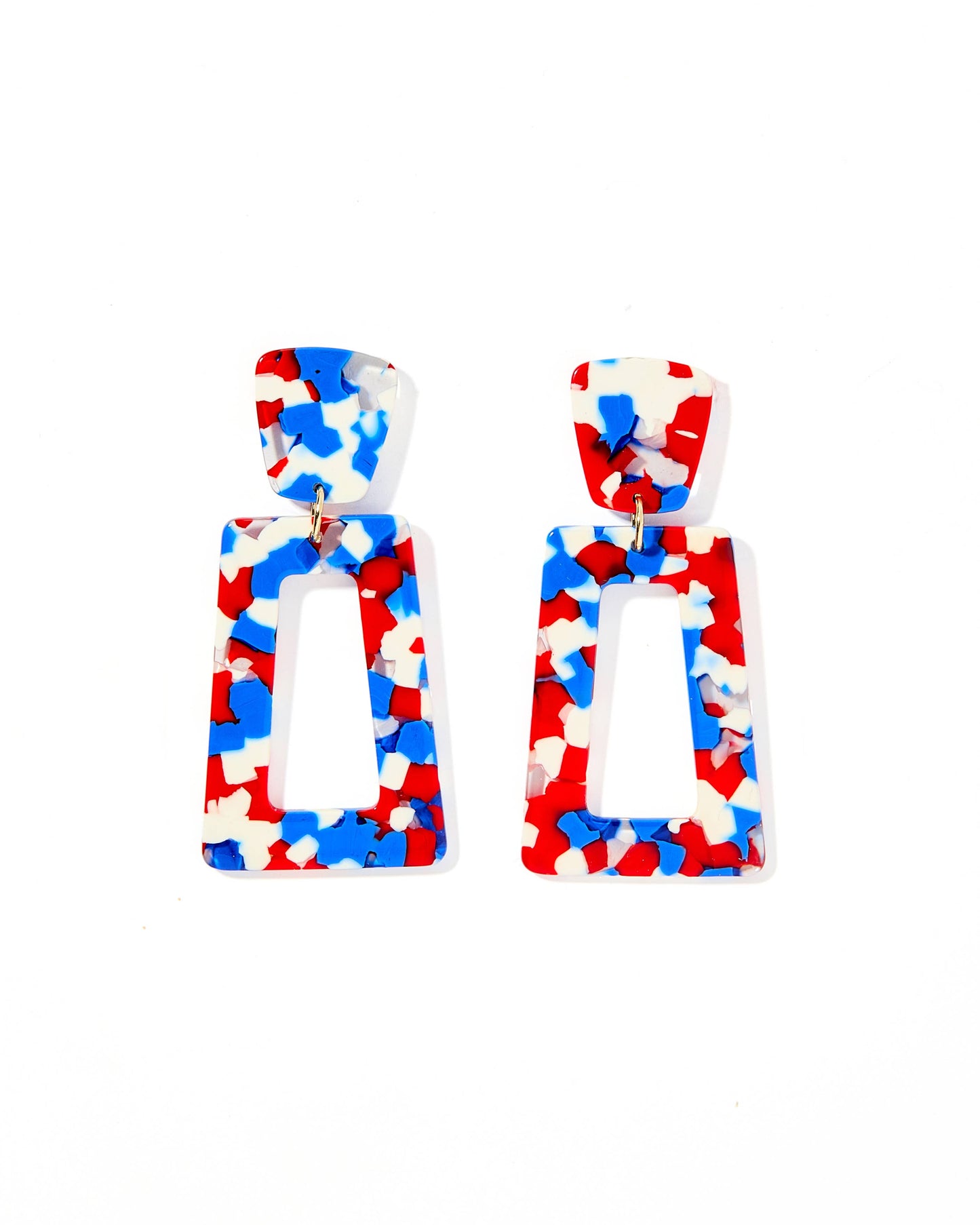 Red, White, and Blue Confetti- Kennedy Earrings
