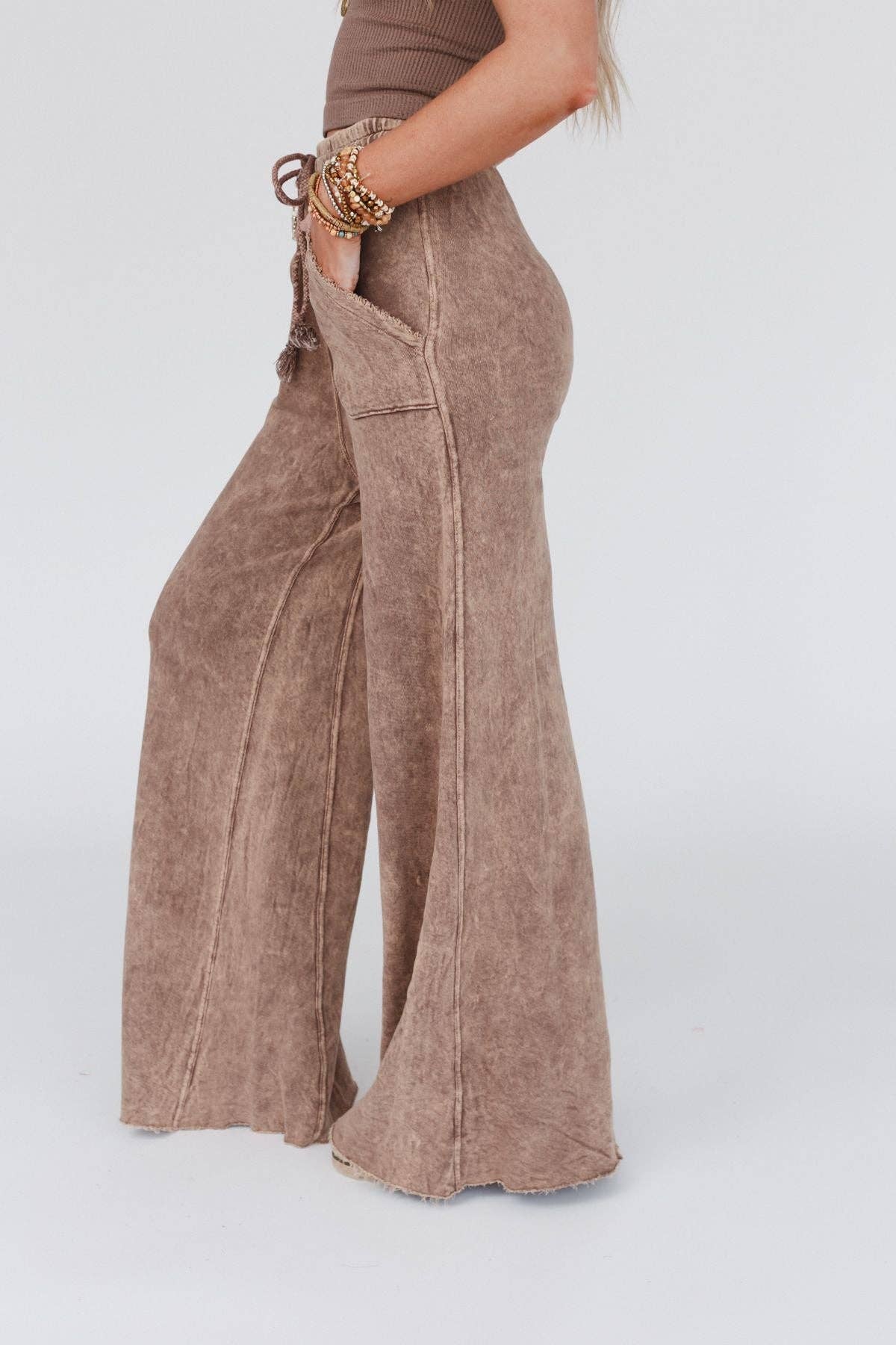 Robin Wide Leg Pant - Mocha (S-XL)